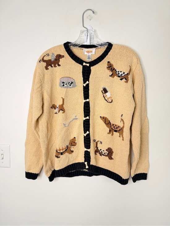Talbots Sweaters - Talbots Vintage Animal Motif Knit Cardigan Novelty Bone Toggle sweater